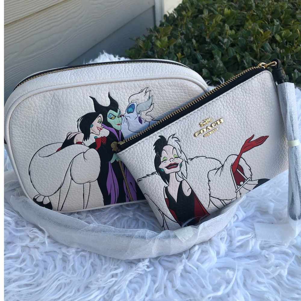 Coach Disney Mini Jamie Camera Bag With Villains Motif Crossbody Set